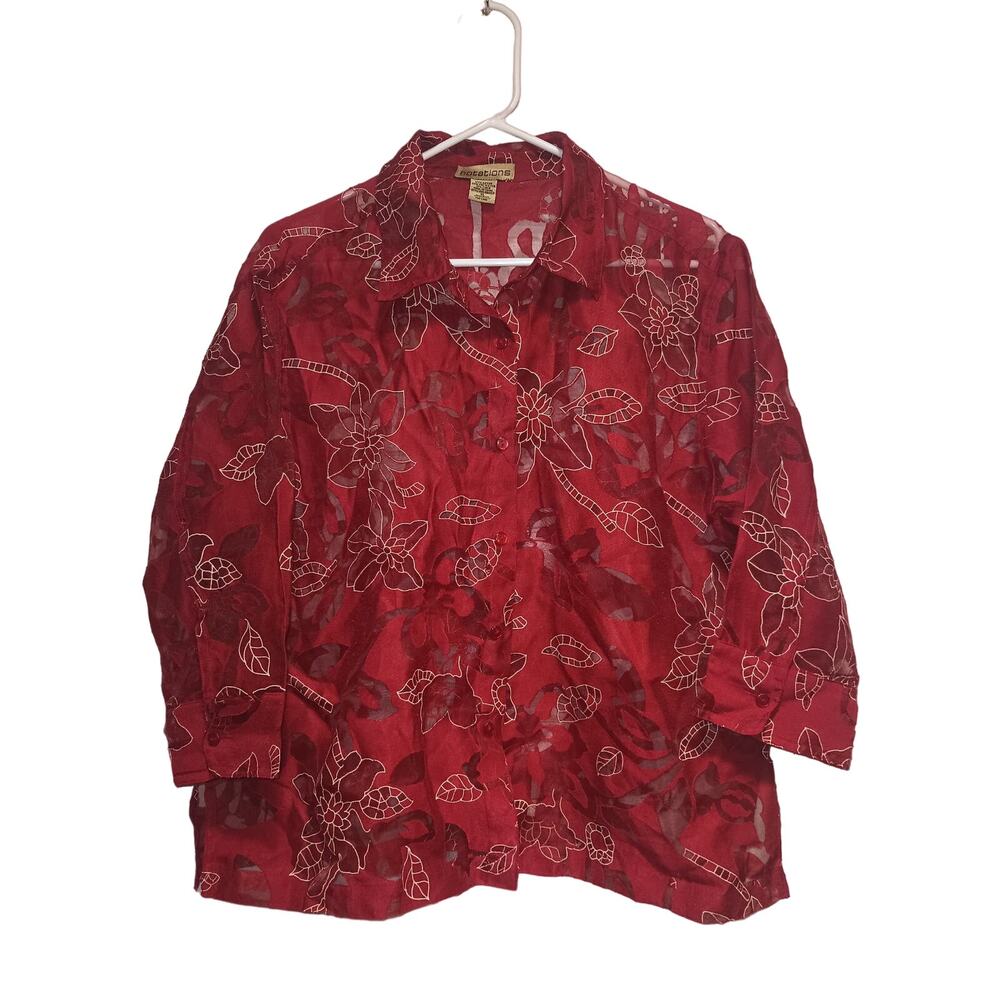 Notations Women's Button Up Shirt Size XL